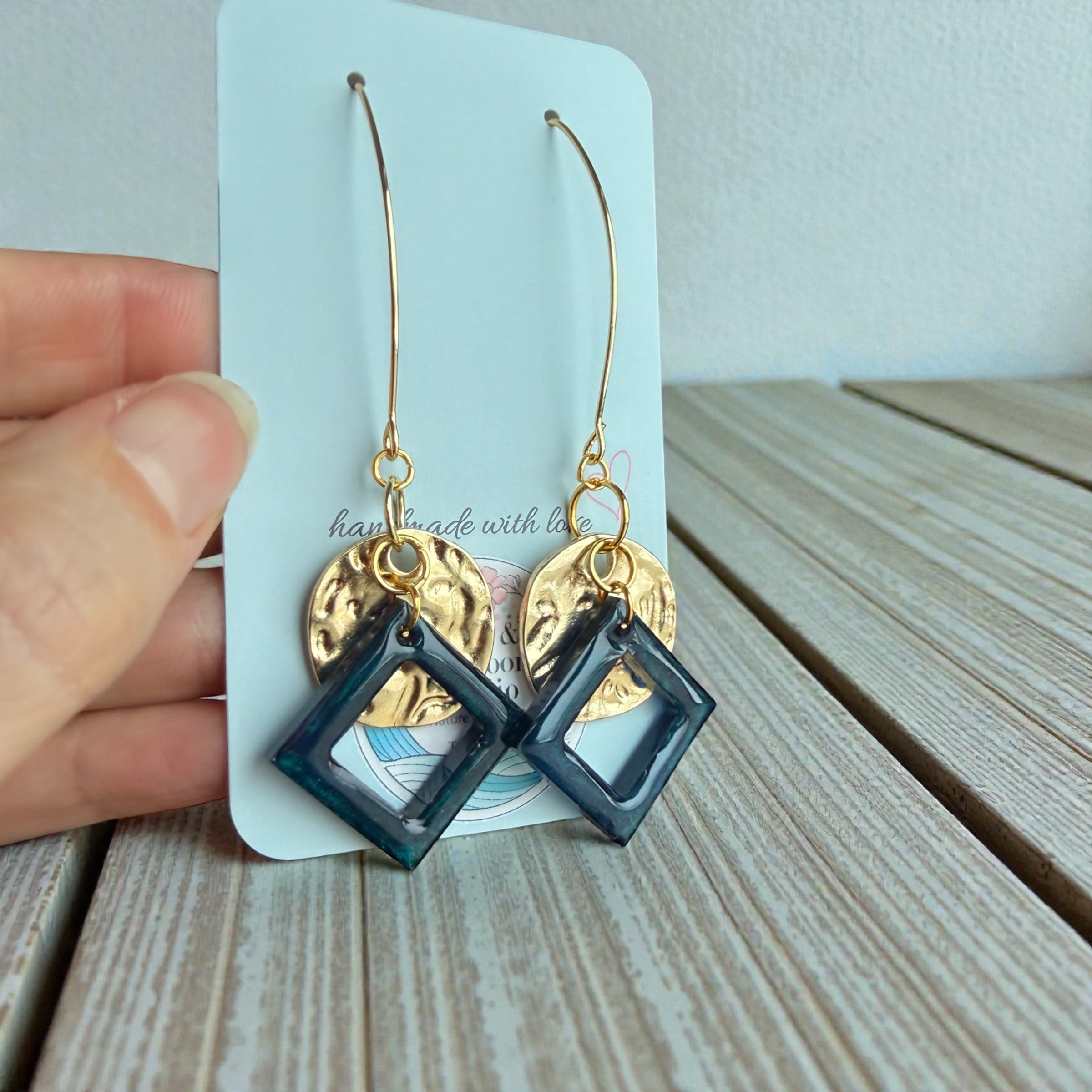 Elegant Emerald & Gold Dangles