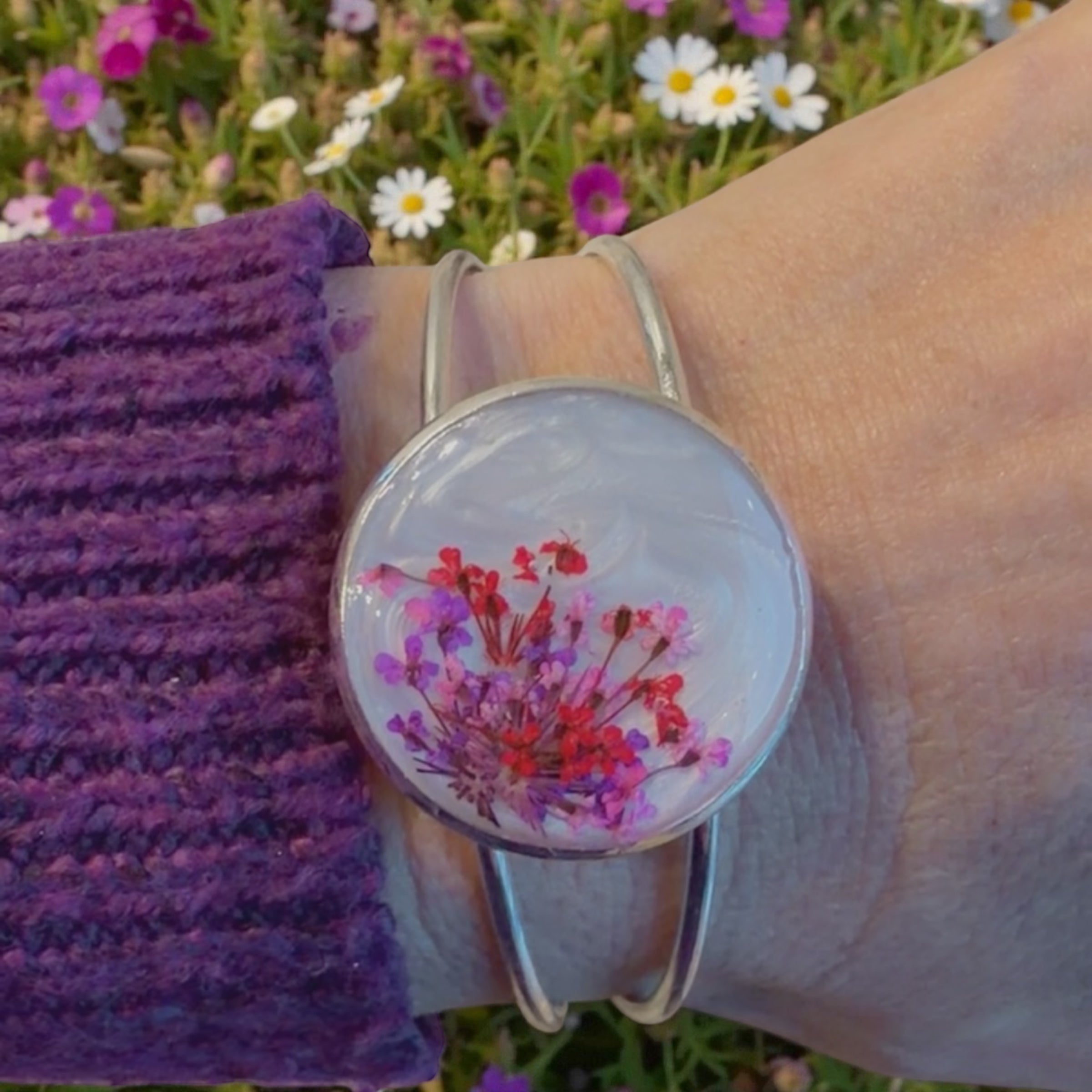 Pink & Red Floral Bracelet