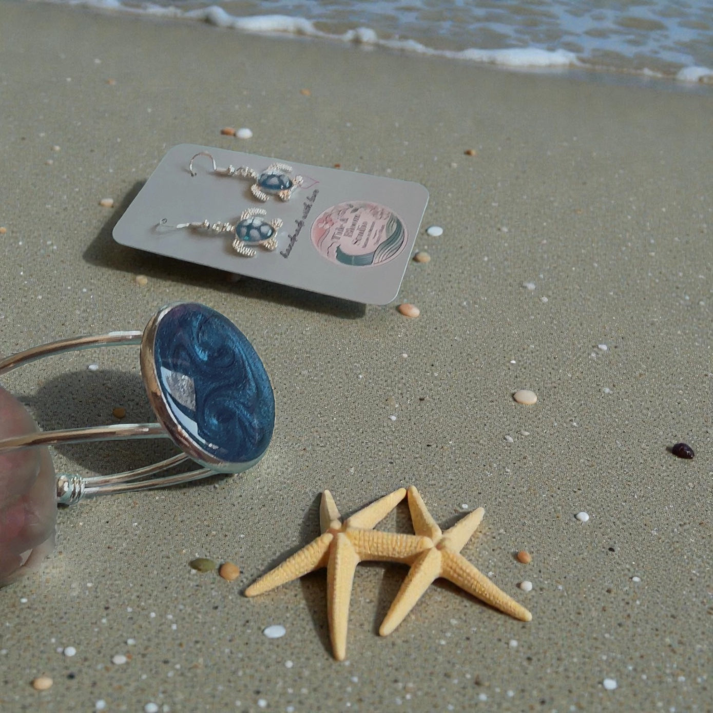 Blue Turtle Dangles with Bracelet