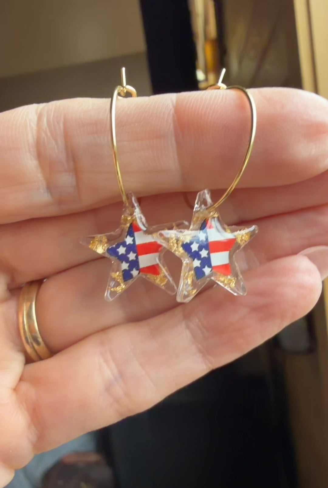 4th of July star earrings