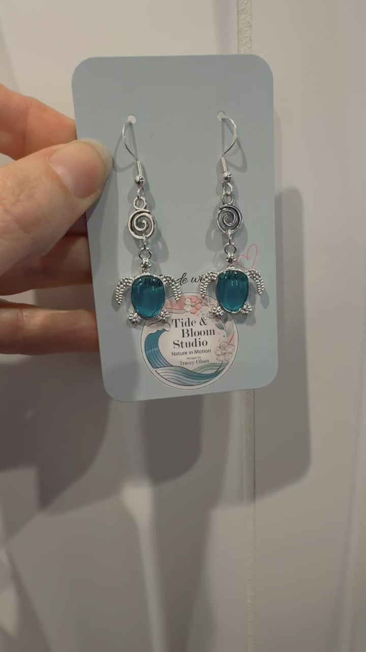 Blue Ocean Turtle Dangles