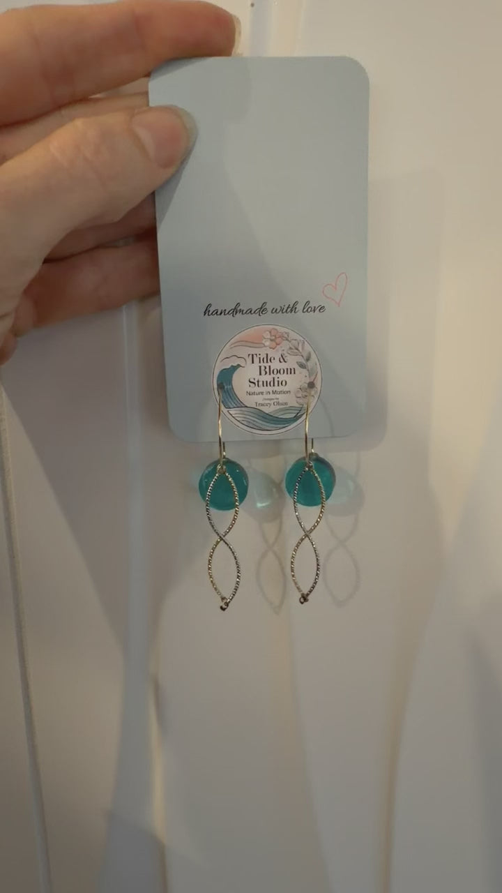 Gold & Silver Ocean Dangles